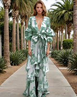 Vestido Goa flores estampado talla 4 tallas verde agua. Entrega gratis 48/72 hrs