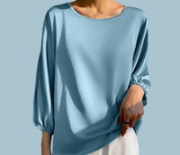 Tunica Gabriela satinada spandex con goma en las mangas , 4 colores,              8 TALLAS GRANDES