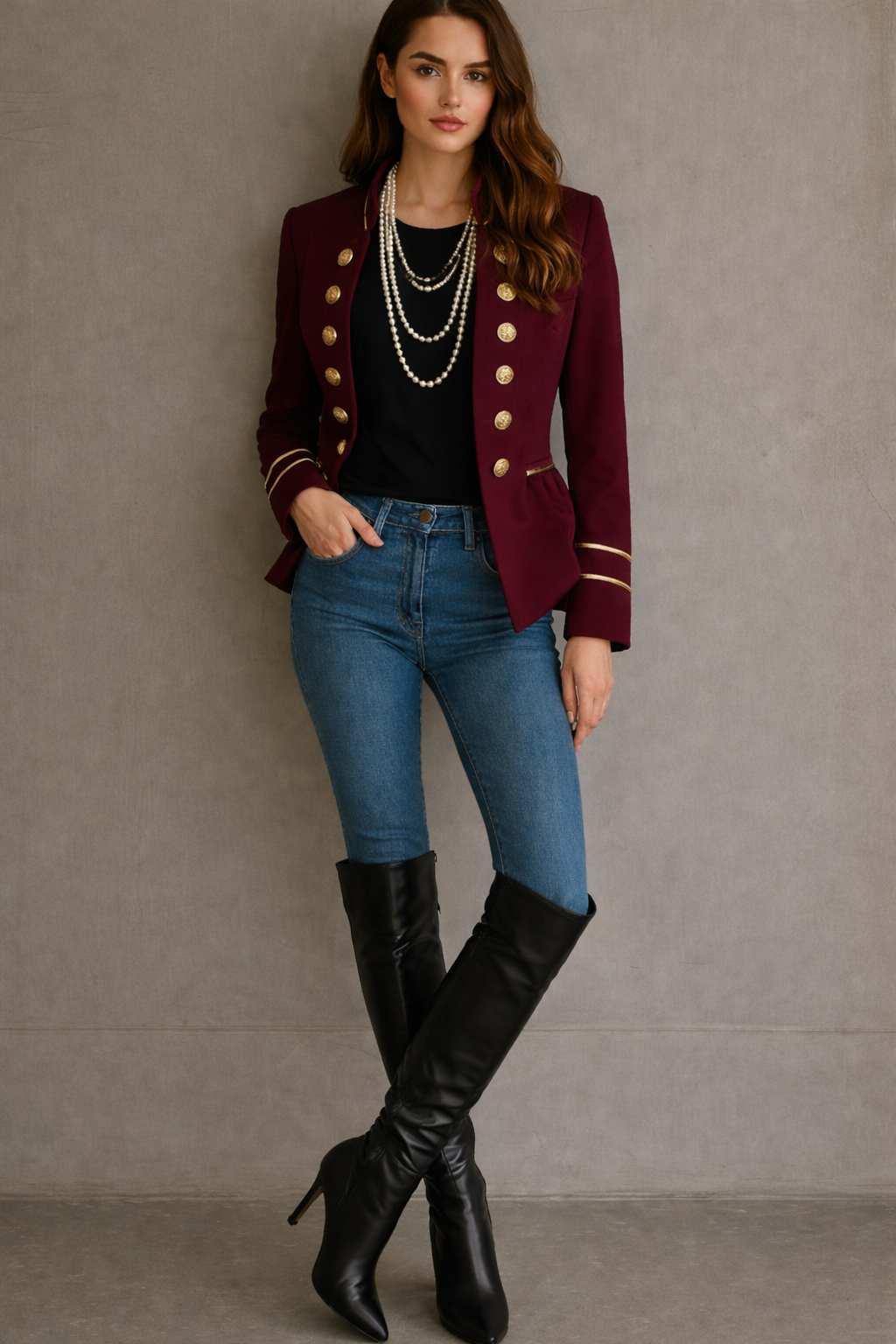 Chaqueta Pía, mezcla de lana tallas (36-48)