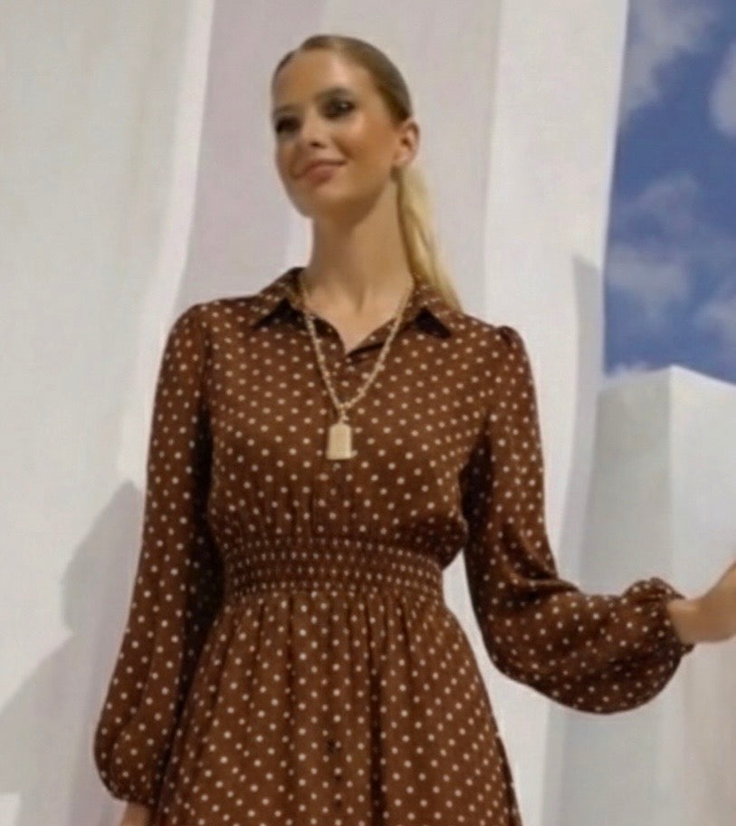 Vestido Carlota lunares de gasa , tallas (36-44)