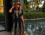 Robe en crochet et coton brodé Volcano, 6 tailles