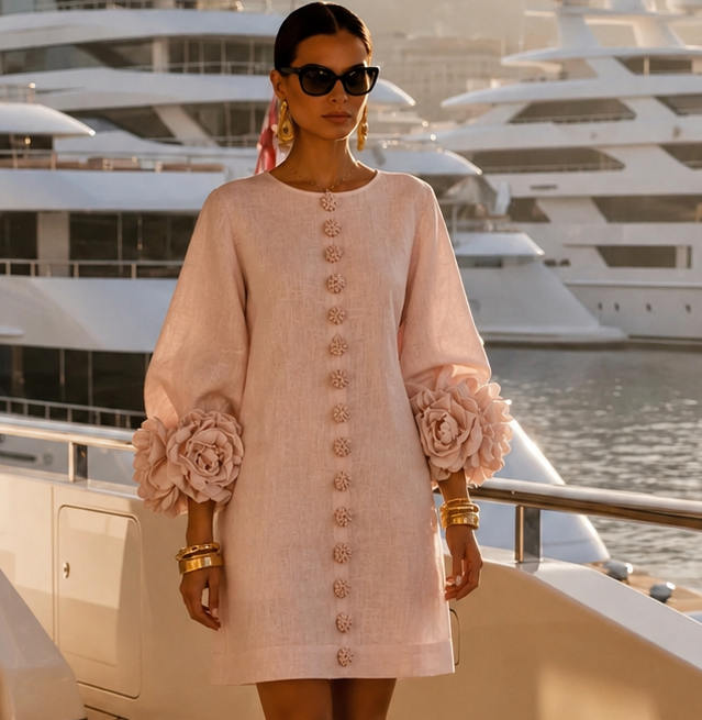 Vestido Positano botones flores, 4 colores, tallas (34-50) video