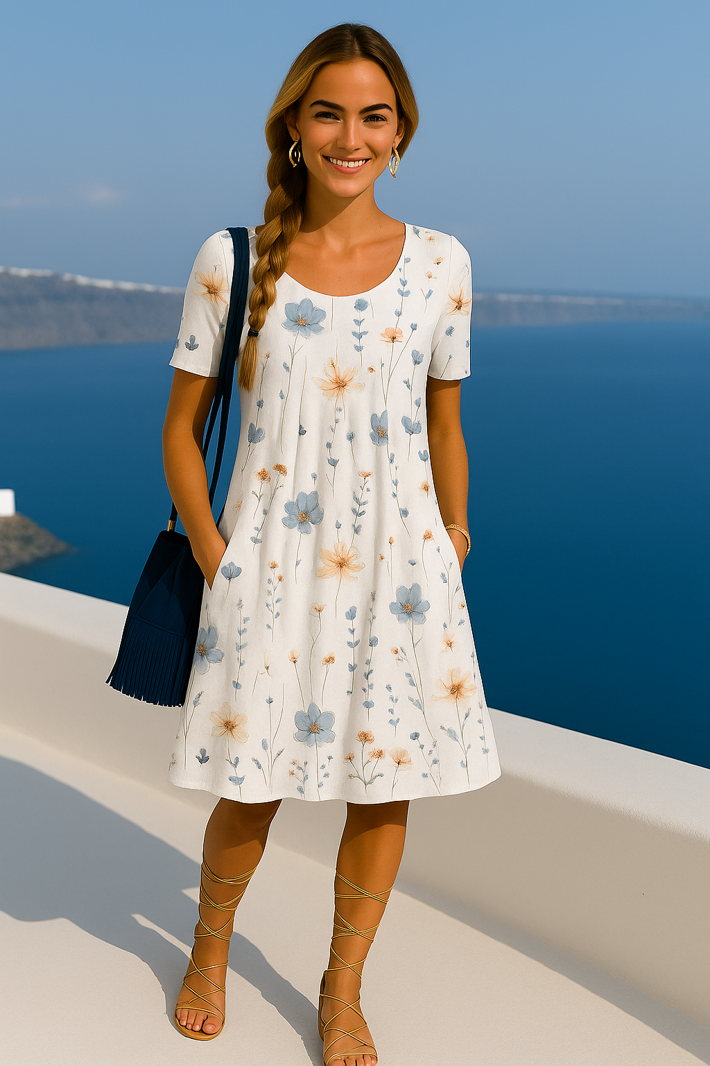 Easton embroidered cotton dress, 4 colours, sizes (36-44)