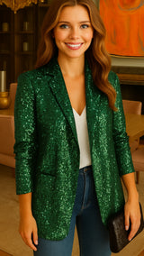 Blazer Brilliant TOP SELLER lentejuelas, 8 colores, tallas (36-52)