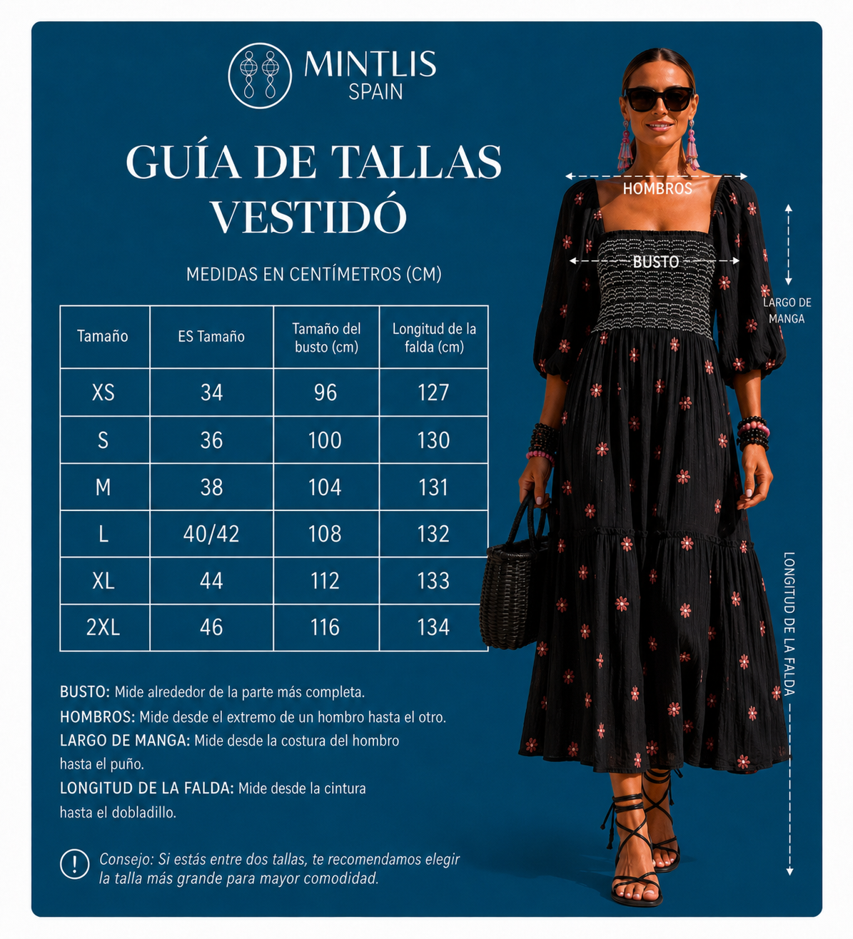 Vestido Susana bordado algodón licra strech nido de abeja, 4 colores, tallas (34-46)
