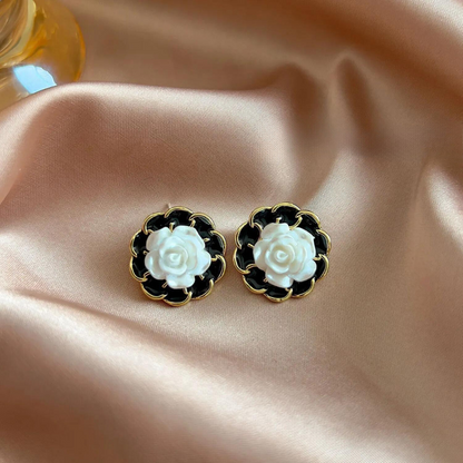 Vintage Beige Clip Earrings