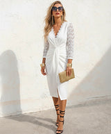 Puerto Rico dress, cotton lycra elastane, lace sleeves, 2 colors, sizes (36-48) (video)