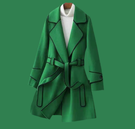 Claudine green coat, 5 large sizes, free shipping in 48/72hrs