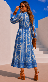 Carolin dress with elastic waist, 2 prints, sizes (34-44) video
