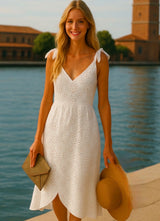 Vestido Valentine lazos brocado, tallas (36-48)