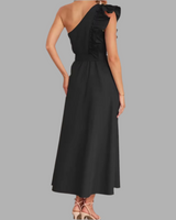 Mintlis mujer, algodón, vestido volantes asimétrico Belli, tallas (36-48)