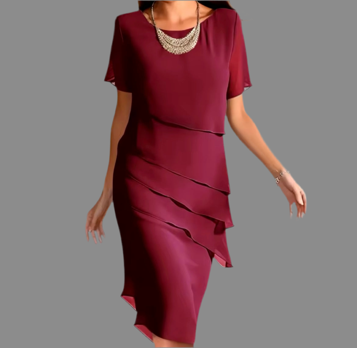 Mintlis mujer gasa vestido Paris, 5 colores, tallas (36-48)