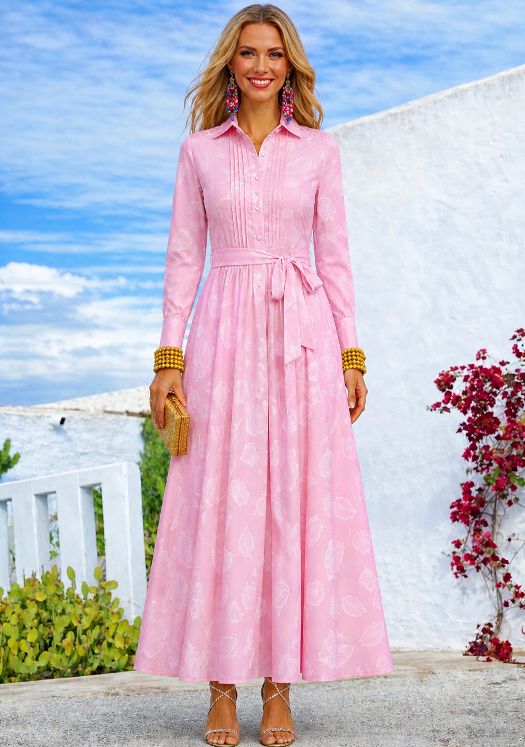 Marcia midi shirt dress in cotton, sizes (36-50) (video)