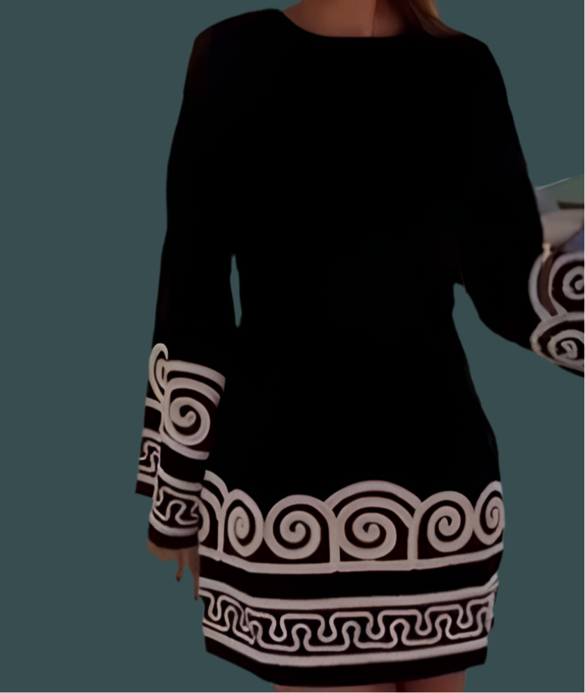 Vestido Valle bordado mini de algodón strech, 4 tallas