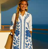 Vestido Mares Azules rayas camisero, 4 estampados, rayas y flores, tallas (36-48)