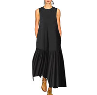 Monarch Flower asymmetrical dress, 3 colors, sizes (36-50)