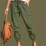 Geneva cargo pants, stretch cotton, elastic, 3 colors, 8 sizes