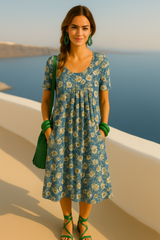40% OFF East cotton knit dress, 6 prints, sizes (36-50)