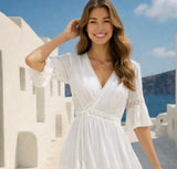 Vestido Catalina encaje de algodón, tallas (36-46)