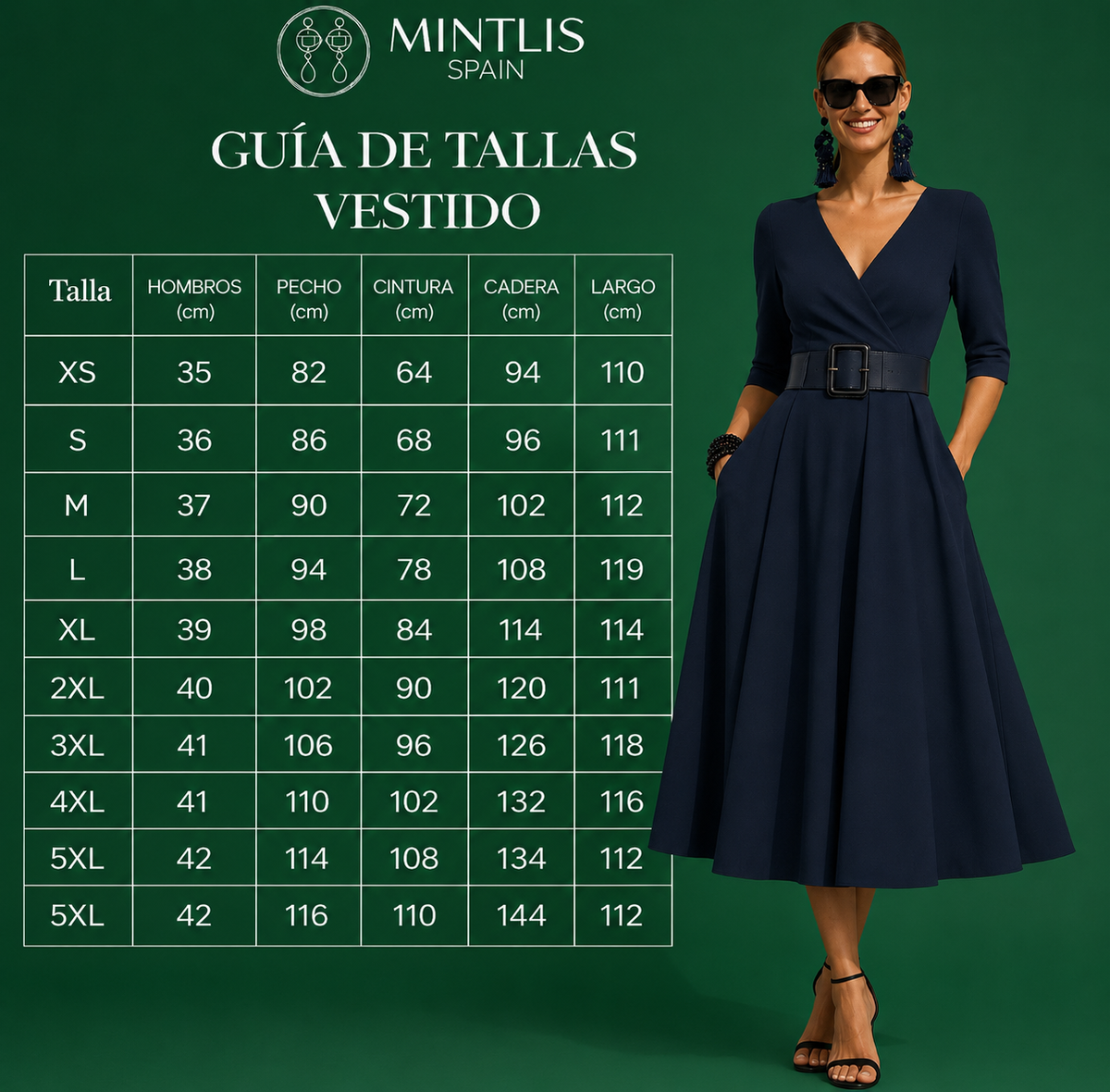 Vestido Lola algodón licra elastane cinturón incluido, tallas (36-50)vídeo