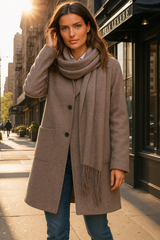 Mintlis women's cashmere wool with scarf, Gabrielle jacket, 2 colors, sizes (36-46)