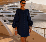 Vestido Positano botones mangas flores, 4 colores, tallas (34-50) video