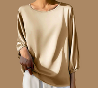 Tunica Gabriela satinada spandex con goma en las mangas , 4 colores,              8 TALLAS GRANDES