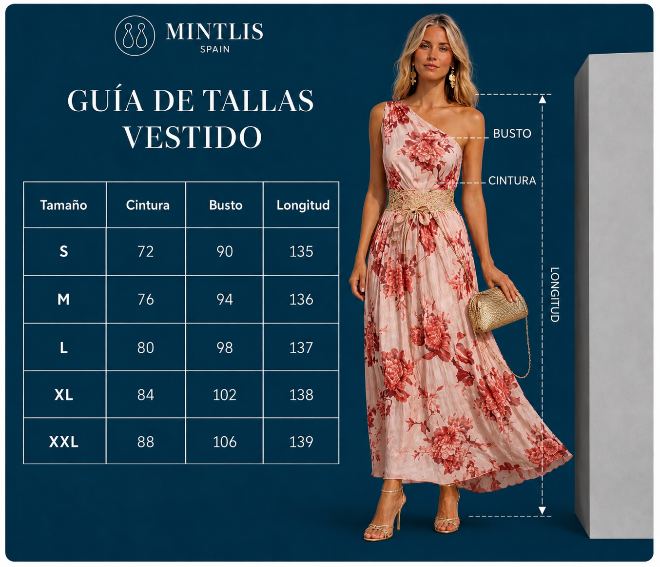 Vestido Florencia, de algodón plisado incluye fajín dorado, tallas (34-46) video