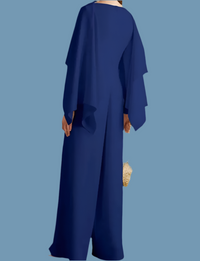 SANTORINI cape jumpsuit, 4 colours, cotton, lycra crepe, 5 sizes from 36-44