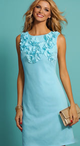 Kisses floral dress in cotton lycra with lining, sizes (36-46)