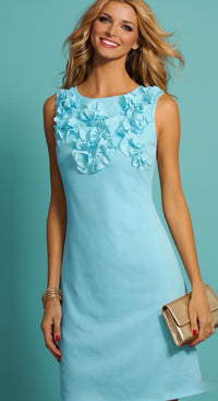 Kisses floral dress in cotton lycra with lining, sizes (36-46)