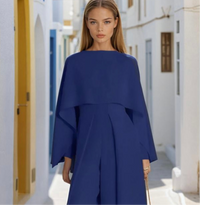 SANTORINI cape jumpsuit, 4 colours, cotton, lycra crepe, 5 sizes from 36-44