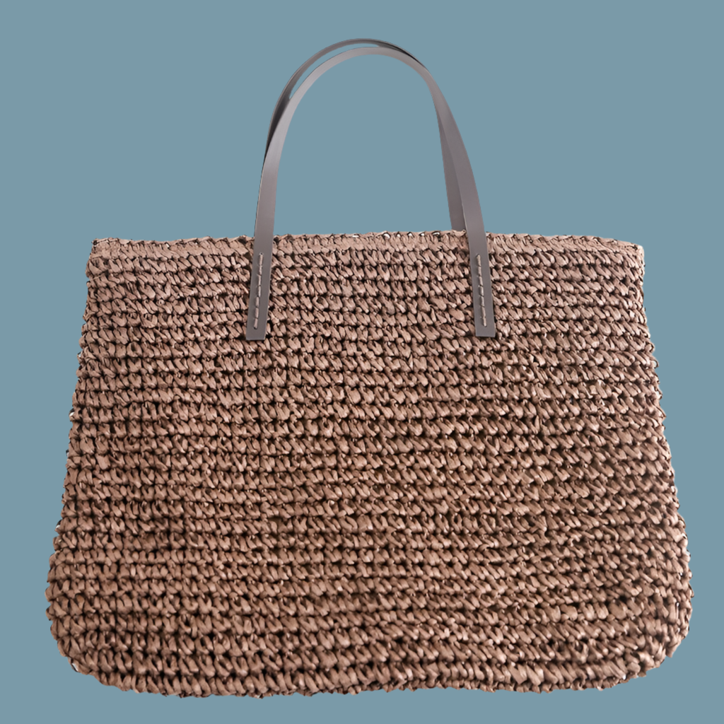 Estella Raffia bag, long handle, square handle, 5 colours, 2 models