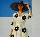 Vestido Margaritas flores estampado algodón, tallas (36-52) vídeo