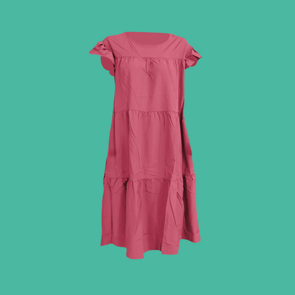 Agatha dress, cotton and polyester ruffles, 7 colors and 6 sizes