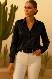 Mintlis women's silk blouse loving, 4 colors, sizes (36-48)