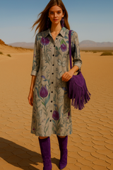 Vestido Patrice estampado camisero de algodón, 2 estampados, talla (36-50)