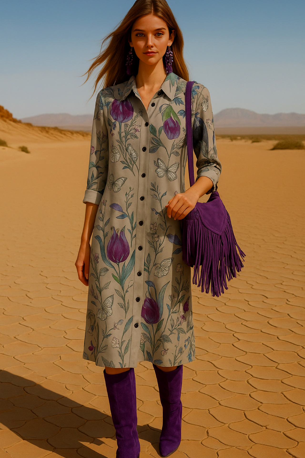 Vestido Patrice estampado camisero de algodón, 2 estampados, talla (36-50)