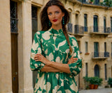 Vestido Gaby flores algodón licra, 2 colores tallas (36-52)