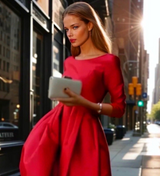 Dinastia dress, satin lycra elastane, 2 colors, sizes (36-48)