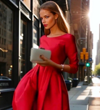 Dinastia dress, satin lycra elastane, 2 colors, sizes (36-48)