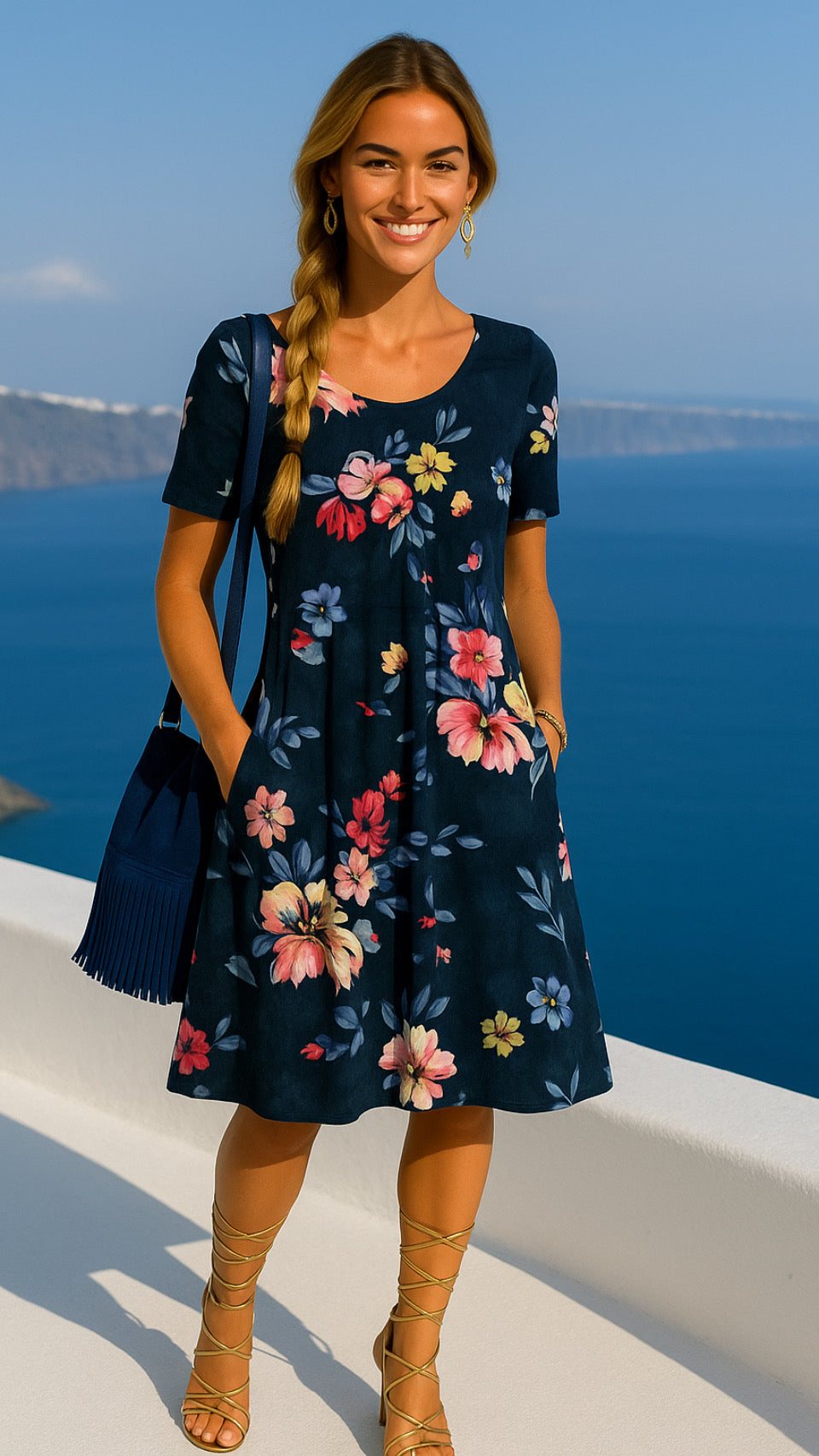 Easton embroidered cotton dress, 4 colours, sizes (36-44)
