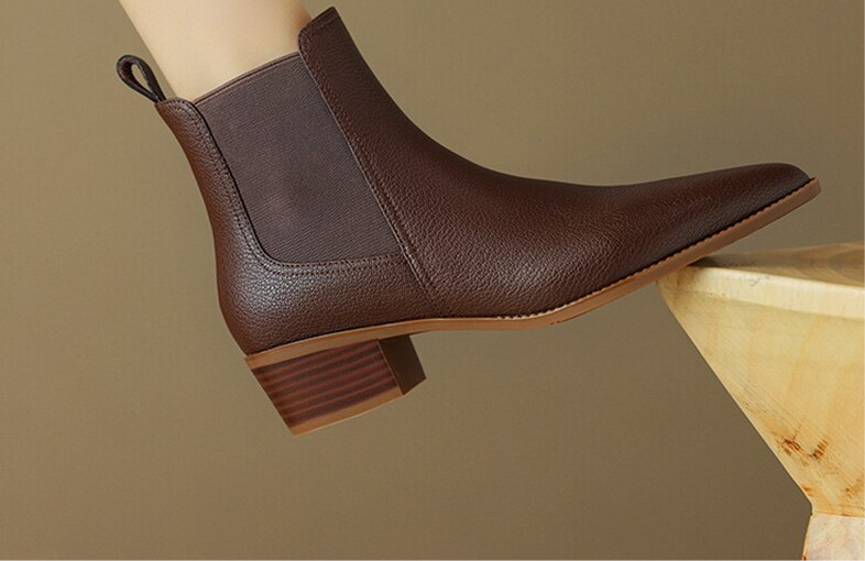 HANDMADE leather Johnny boot, very comfortable 2 colors, square heel