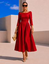 Dynasty dress, satin lycra elastane, 2 colors black and red, sizes (34-50) video