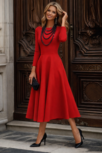 Vestido Silvia crepe  punto de algodón licra tallas(36-48)