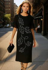 Vestido Alma Fucsia volante, 3 colores, tallas (36-46)