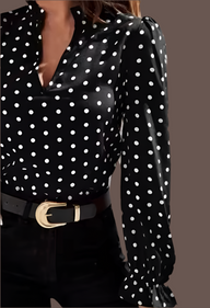 Robin polka dot shirt in gauze and cotton, 3 colours, sizes (36-46)