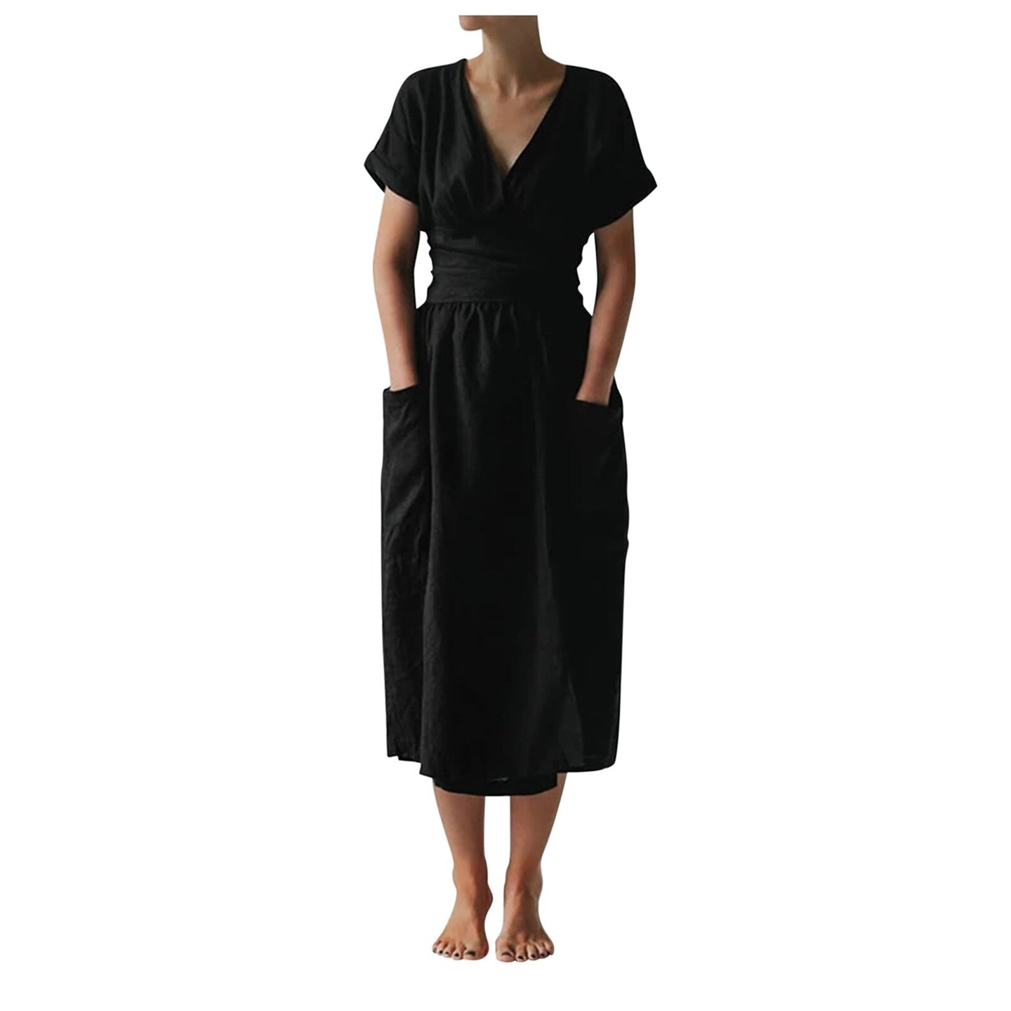 Katie dress with crossed pockets, 3 colours, 5 sizes, (it is too small, order a size more)