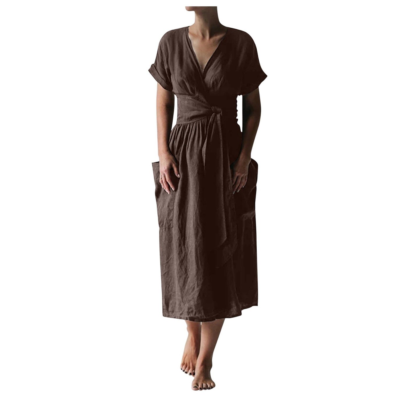 Katie dress with crossed pockets, 3 colours, 5 sizes, (it is too small, order a size more)