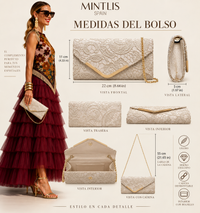 Bolso Optimo, clutch con cadena 7 colores